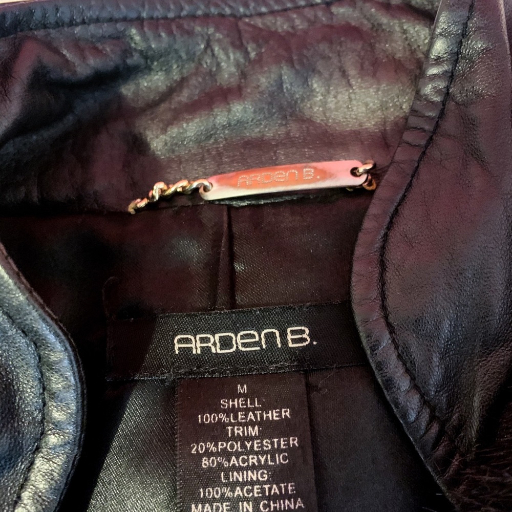 Black Leather Jacket Faux Fur - Arden B - Picture 4 of 5